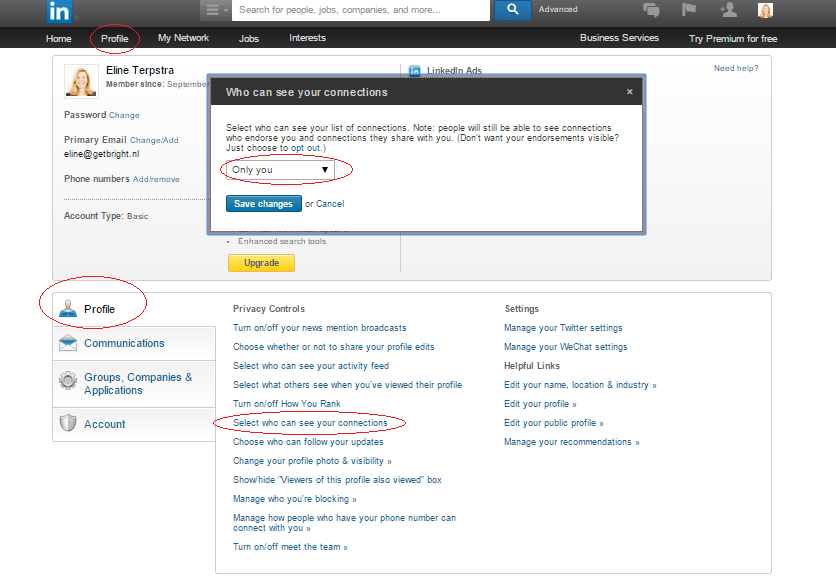 select who can see your profile