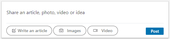 linkedin video in je status update