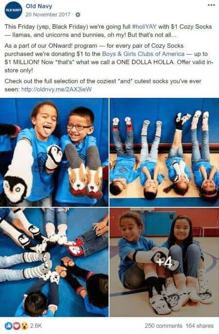 Creatieve advertentie black friday goede doel donatie